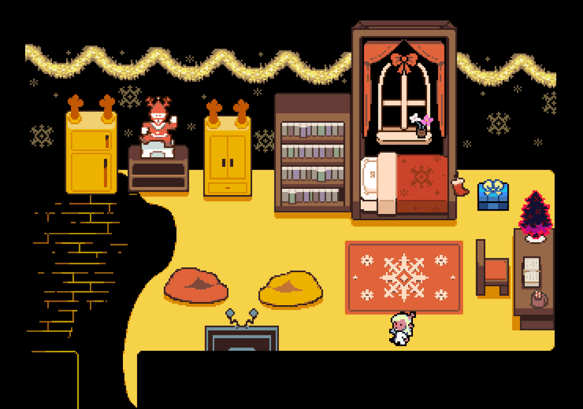 NotLancerReal's tweet photo. #deltarune Made a take on Noelle's room in Castle Town during chapter 6 https://t.co/fGfRdKROeT