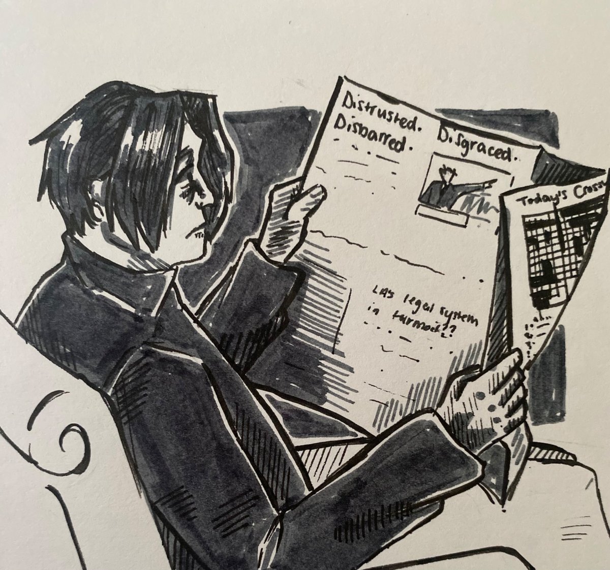 therealmibuchis's tweet photo. edgeworth finding out about nick’s disbarment https://t.co/L7qUYOK5cN