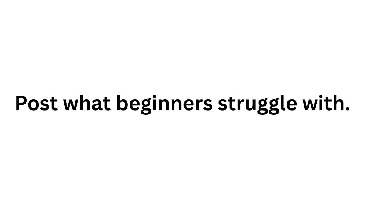 MktgWithM's tweet photo. If you’re stuck on what to post, answer this:
‘What do beginners struggle with?’
Then make a post about it.
#MarketingBasics #SocialMediaTips https://t.co/U47PG3sczi