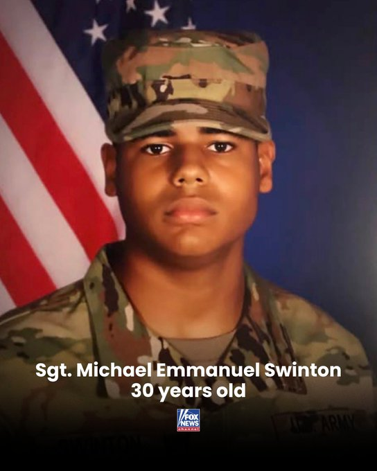VividProwess's tweet photo. Heartbreaking 💔 American hero Sgt. Michael Emmanuel Swinton, 30 years old, of Fayetteville, North Carolina, was killed on July 19 by an Iranian drone.

He leaves behind a wife and two young children.

May his memory be a blessing. https://t.co/hAj38dgwOA