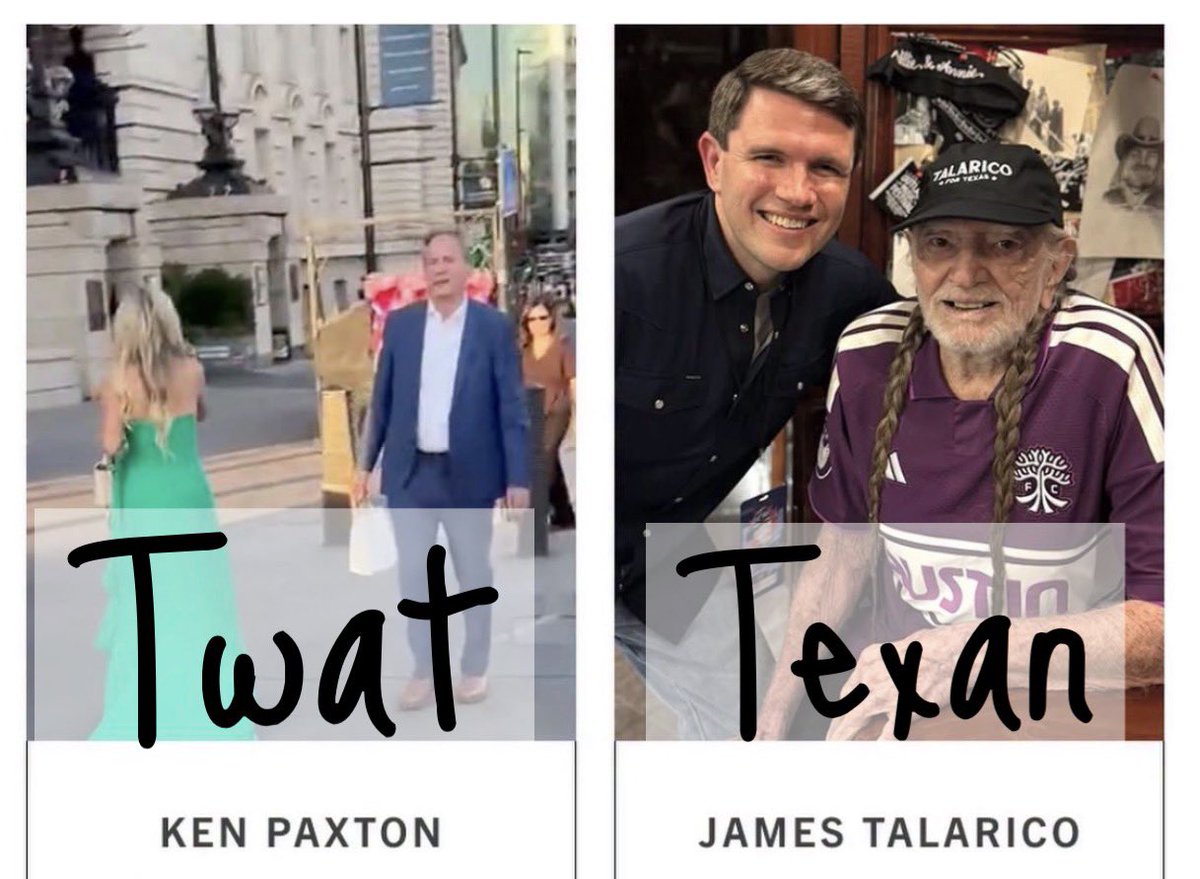 Kate9675's tweet photo. @DemocraticWins Ken Paxton is a little Bitch!  

He is standing behind a podium with a derogatory msg about Talarico but then refuses to answer Senate Race questions!

Paxton can’t have it both ways! Answer the fucking questions. 

How does he afford 15 houses?
He is also committing voter fraud! https://t.co/ke4tCDPJxx