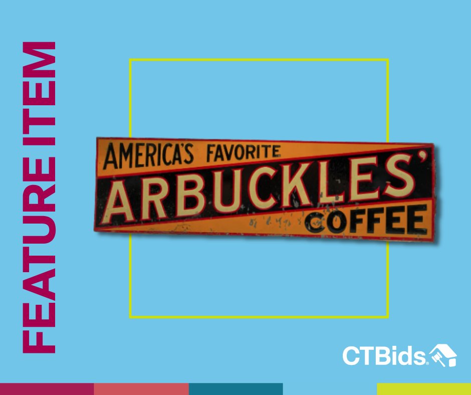 CTBids_'s tweet photo. Imagine opening a dusty crate in the back room of an old country store and finding dozens of untouched advertising signs inside. This remarkable Arbuckles’ Coffee lot includes the original stamped wooden shipping crate and more than 50 matching metal signs, many still wrapped in their original protective paper after decades in storage. A rare piece of Americana with incredible display potential for collectors of advertising, coffee, and general store treasures. Bid now on CTBids before this find disappears into someone’s collection! https://t.co/tCpRn2s0VX