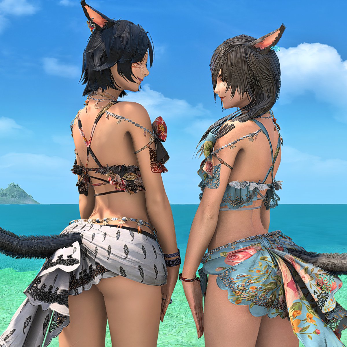 MaverynHB's tweet photo. Enjoying some Island Sanctuary Tummy Tuesday time with the wifey 💜👙
#GPOSERS #FFXIVScreenshot #FFXIVDiabolos #FFXIVCrystal #FFXIVMiqote #KAOS https://t.co/RIXvgeoTUW