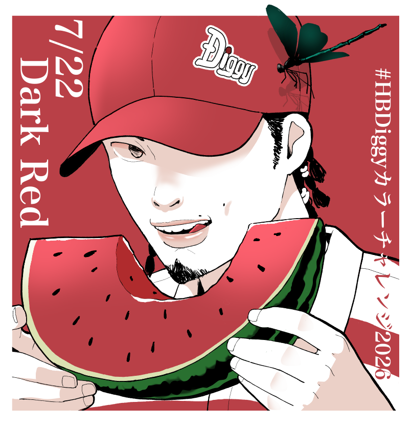 MT4195222742953's tweet photo. #HBDiggyカラーチャレンジ2026
7/22 臙脂色🍉 【2枚目】没ラフ：Diggyの良いガタイ描きたすぎて俯瞰＆おくちまわりスイカ汁なのは最終日にどうなの？と思い直しボツ。気に入ってはいます🥰
くろむ(@kuromu_55)さん素敵な企画ありがとうございましたー!! https://t.co/YuLSFRaHH9