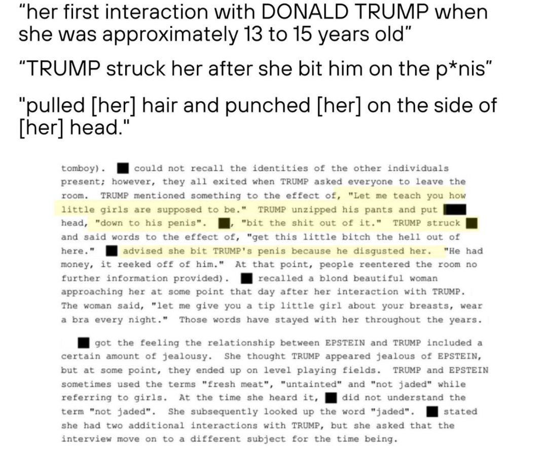 ypsiscooter's tweet photo. @DonaldJTrumpJr Strange, there's documentation that your father raped and abused children. https://t.co/zw9gIFLdI4