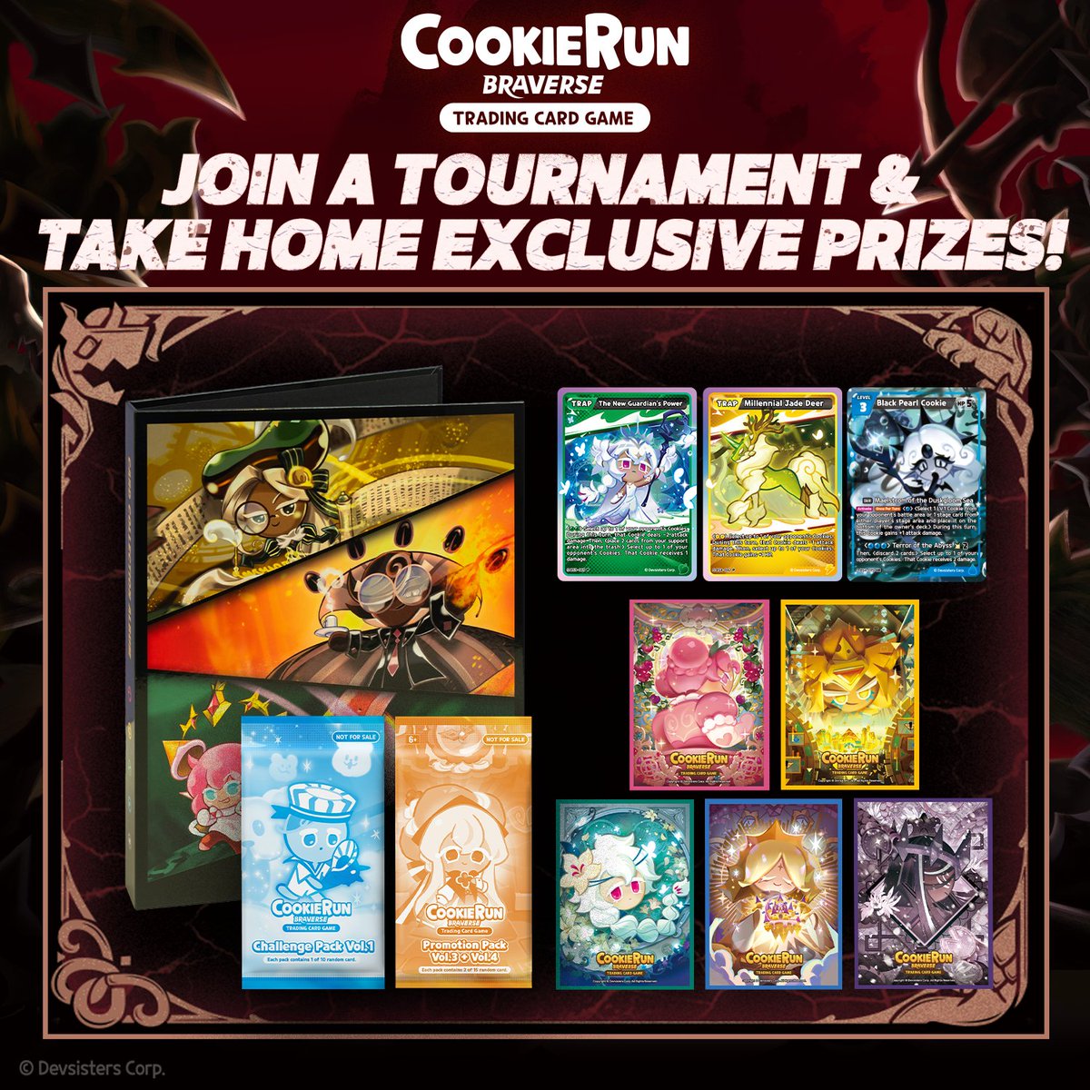 CRBraverseEN's tweet photo. 🏆 Play. Compete. Win.

Join CookieRun: Braverse TCG tournaments at Gen Con for your chance to take home exclusive prizes!

🎮 New players are always welcome! Play a demo and receive a FREE promo card.

📲 Scan the QR code to register.

#CookieRunBraverseTCG #CookieRunTCG #CookieRun #GenCon #GenCon2026 #TCG