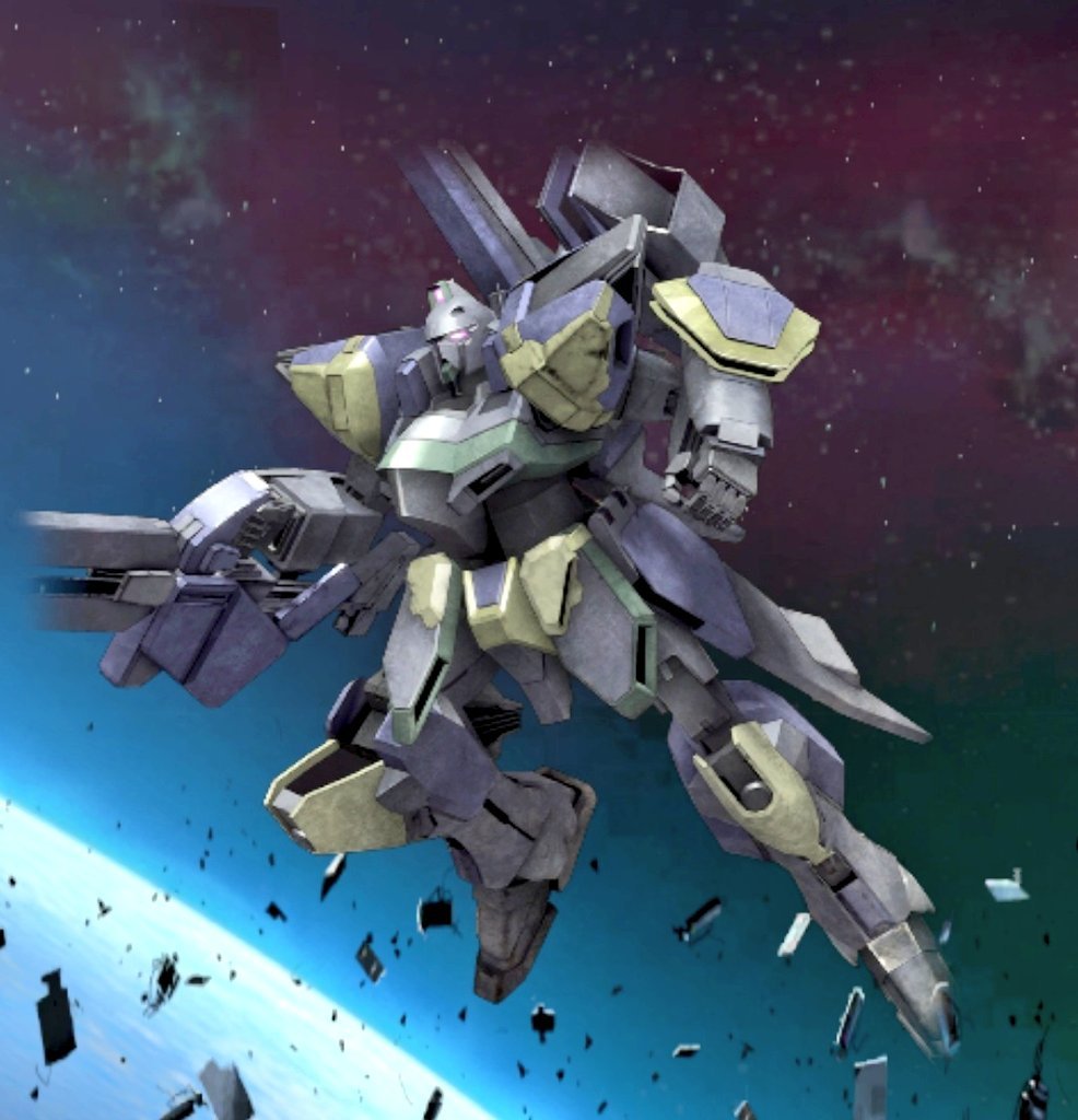 8101919abc's tweet photo. 機動戦士ガンダムUC ENGAGE
アサルトバスターガンスマッシャー
V2のミノフスキードライブの生産と実機調整が追いつかないため
ガンスマッシャー（誰？）に開発したアサルトバスターパーツを転用して改修したが普通のABパーツとはどう見てもデザインが違う
素のガンスマッシャー自体のデザインは未公開 https://t.co/5onhGumBbw