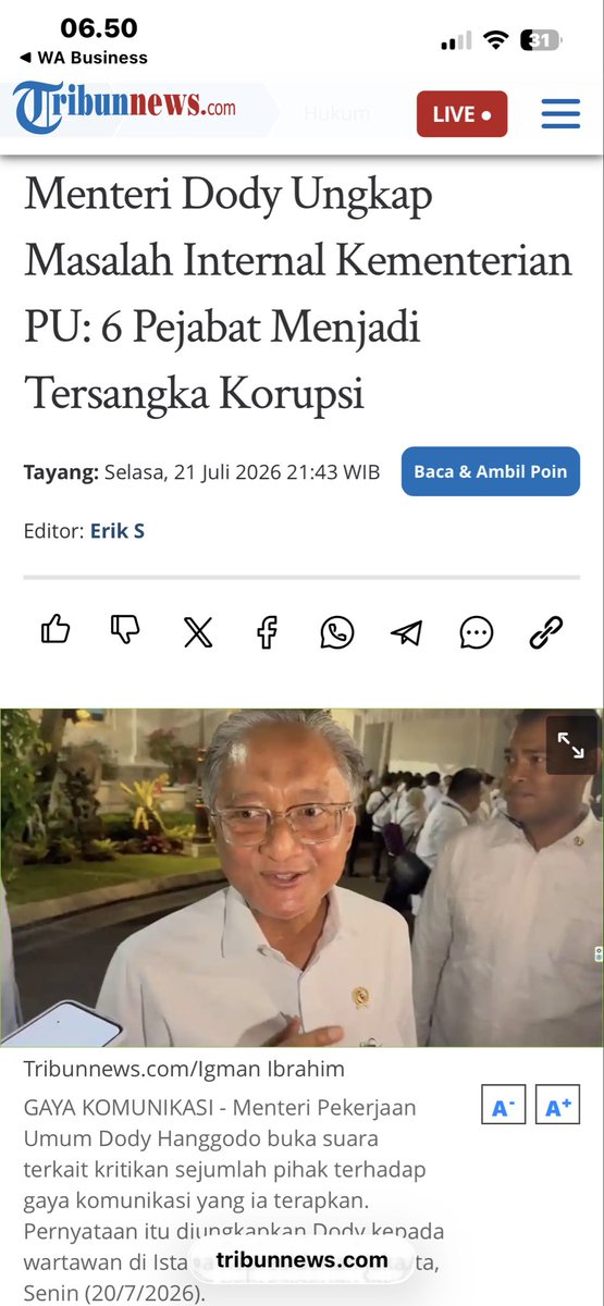 mirasurvive's tweet photo. Yookk yokk kawal pak dody Bersih Bersih PU demi kesejahteraan Indonesia mantull pokoknya aku padamu

#EvaluasiPegawaiPU
#MenteriPU
#GoodGovernancePU
#DisiplinKerjaASN_PU
#DodyHanggodo https://t.co/istoSkKbbI