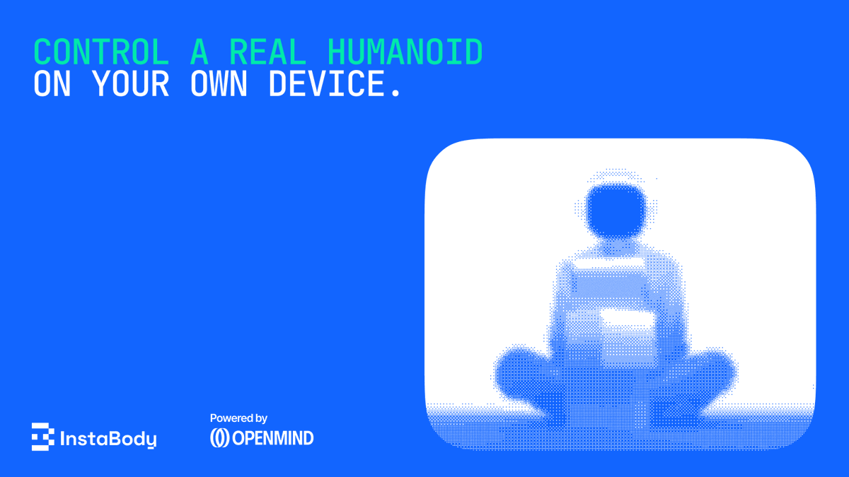 openmind_agi's tweet photo. What would you do if you could borrow a robot body for a while?

Instabody lets you drive a real humanoid robot and see the world through its eyes. We built it because the best way to learn what robots should do is to hand people the controls.

Waitlist is open at https://t.co/huHAxKmWv5