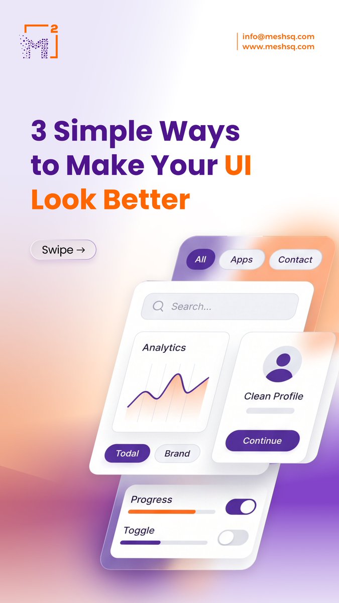 MeshSquare's tweet photo. A great UI isn’t about adding more, it’s about designing with purpose.

Reduce clutter, use a focused color palette, and add proper spacing to create cleaner, more engaging user experiences.

Build interfaces users remember with Mesh Sq.

#UIDesign #UXDesign #WebDesign https://t.co/pazXmy0TQs
