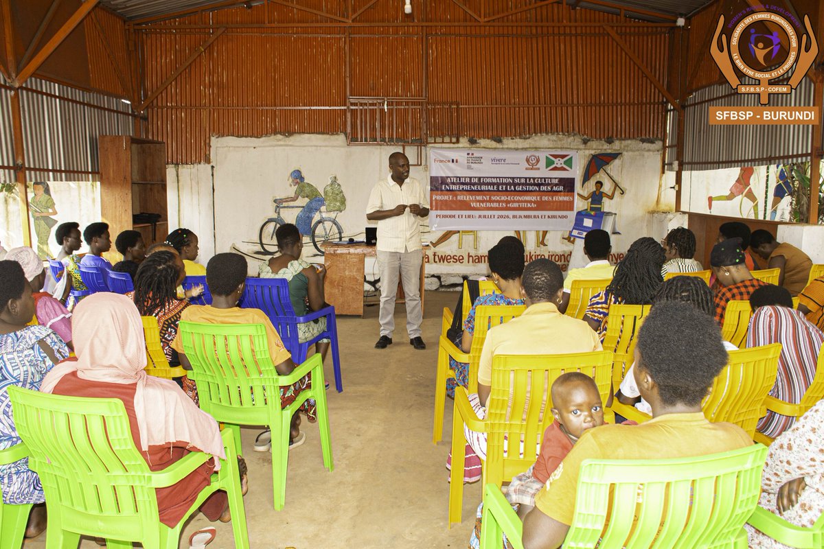SFBLSP_BURUNDI's tweet photo. 1/4La @SFBLSP_BURUNDI a organisé,du 21 au 24/07/2026 dans la commune de #Kirundo(@PButanyerera) , une formation destinée aux bénéficiaires du Projet « Relèvement socio‑économique des femmes vulnérables:  GIR’ITEKA », financé par @franceauburundi et cofinancé par #Vivere. #Pasef https://t.co/v4tQ1VeC1O