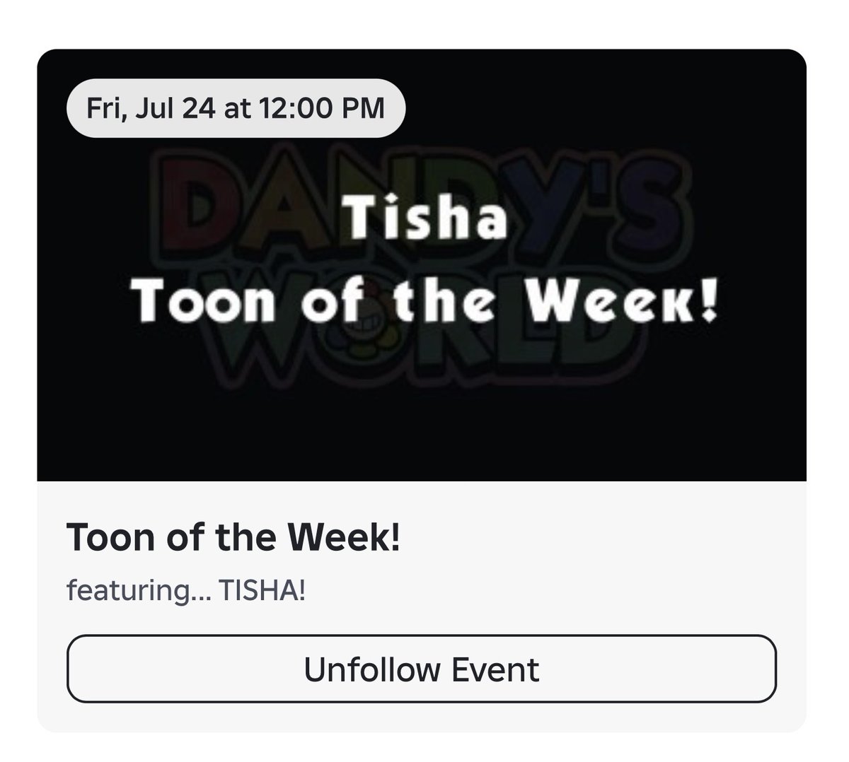 SML32fan's tweet photo. Do You Guys Know The Another Event Of Tisha Toon of The Week?????
#dandysworld #roblox https://t.co/G6q0NK1bQ1