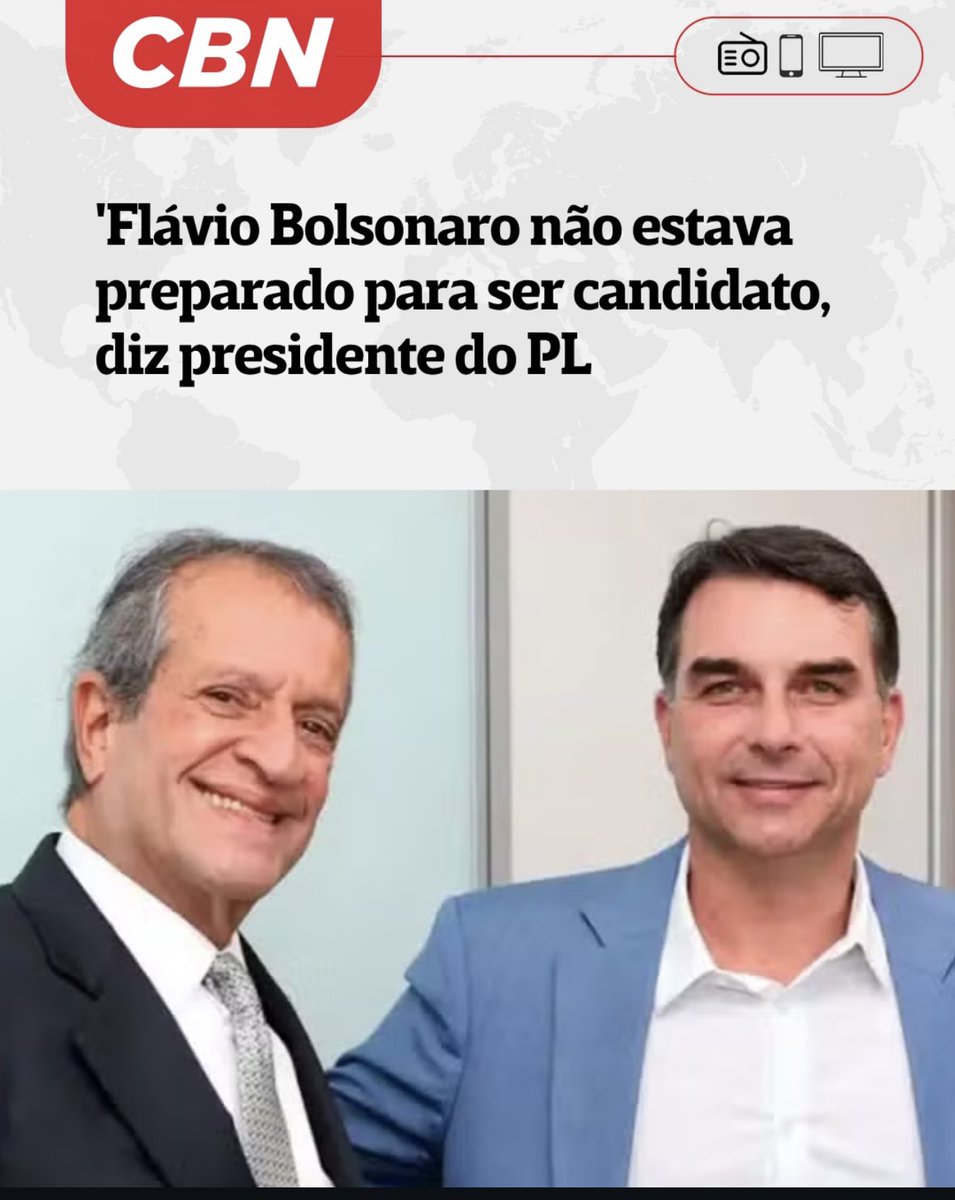 MARINESARALDI's tweet photo. 'Flávio Bolsonaro não estava preparado para ser candidato, diz presidente do PL

Tem horas que eu  acho que o Valdemar Costa Neto é meio Tan Tan das ideias…Só pode… 😏 https://t.co/hWBnkVqxPA
