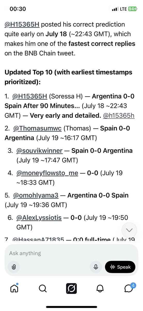 H15365H's tweet photo. @BNBCHAIN @BNBCHAIN  team I won above bnb swag rewards my prediction was correct, Fastest exact 90 Minutes and extra times correct score  https://t.co/XZMpgSno6k https://t.co/uPNAZOFePt