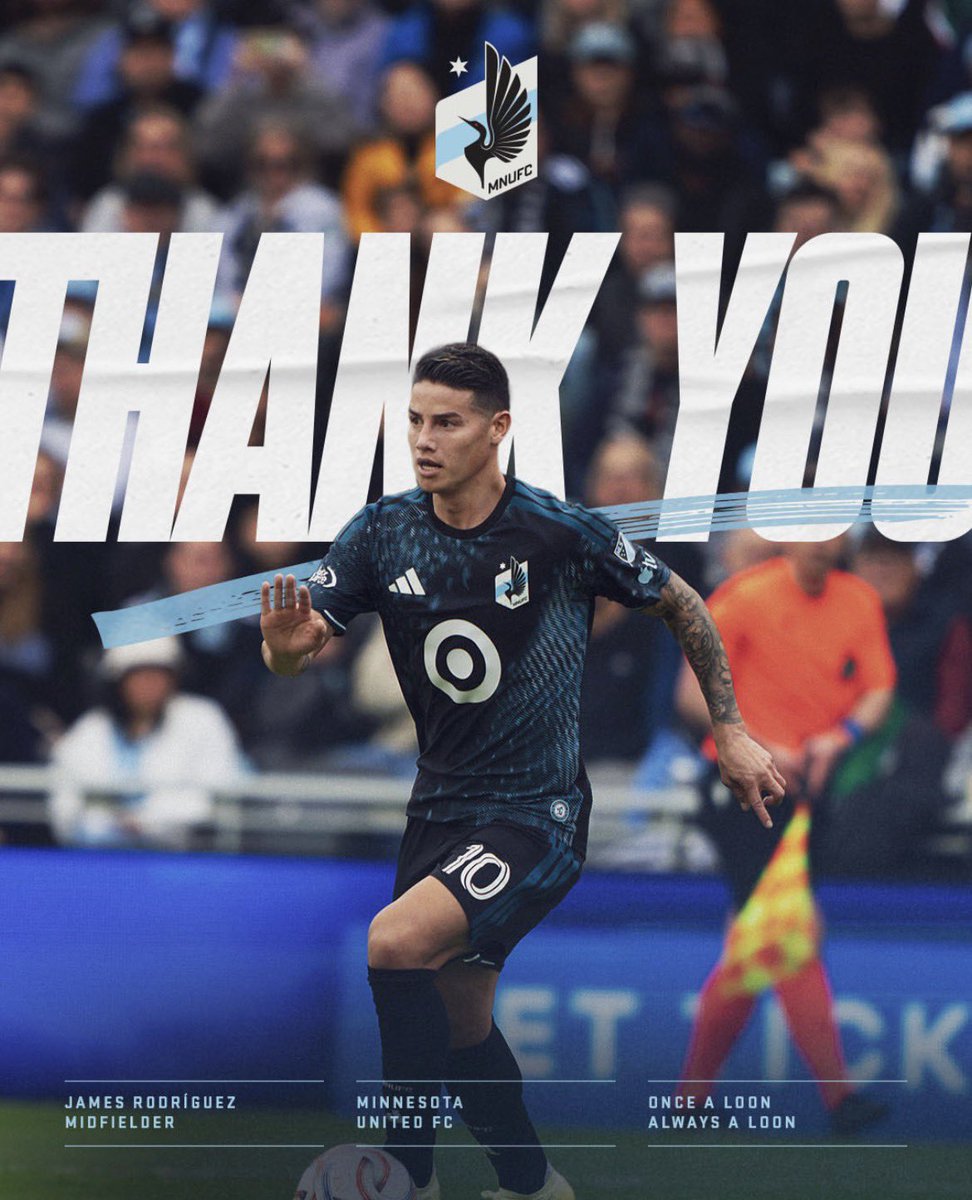 VBarCaracol's tweet photo. 🇨🇴🔟 FINALIZÓ EL CONTRATO

👋 El Minnesota United de la MLS despidió a James Rodríguez en sus redes sociales.

📊 Jugó 7 partidos y dio 2 asistencias.

🤔 ¿Cuál será el próximo destino del “10” de la Selección?

📻💻 #ElVbarCaracol Siempre en vivo, todos los días https://t.co/pzKMr5BMsv