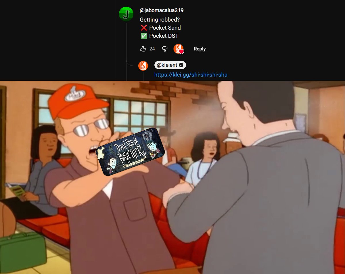 klei's tweet photo. ❌Pocket Sand
✅Pocket DST

https://t.co/hOUD5y3Zxe https://t.co/DHk87WMn00