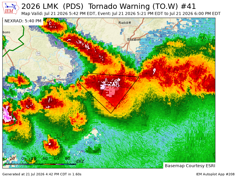 Iembot_pds's tweet photo. LMK updates Tornado Warning [tornado: OBSERVED, damage threat: CONSIDERABLE, hail: <.75 IN] (cancels Grayson [KY], continues Hart [KY]) till 5:00 PM CDT https://t.co/CKoJW0dDei https://t.co/YCUW4dtYFN