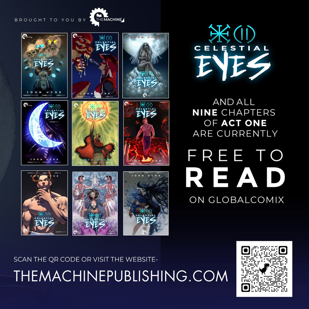 TheMachine_cb's tweet photo. Finally, read all existing nine chapters for free through the link below only on @globalcomix

Happy birthday Celestial Eyes and cheers to the coming greatness.

https://t.co/g4ePCZSZIe https://t.co/hLM705t2Jt