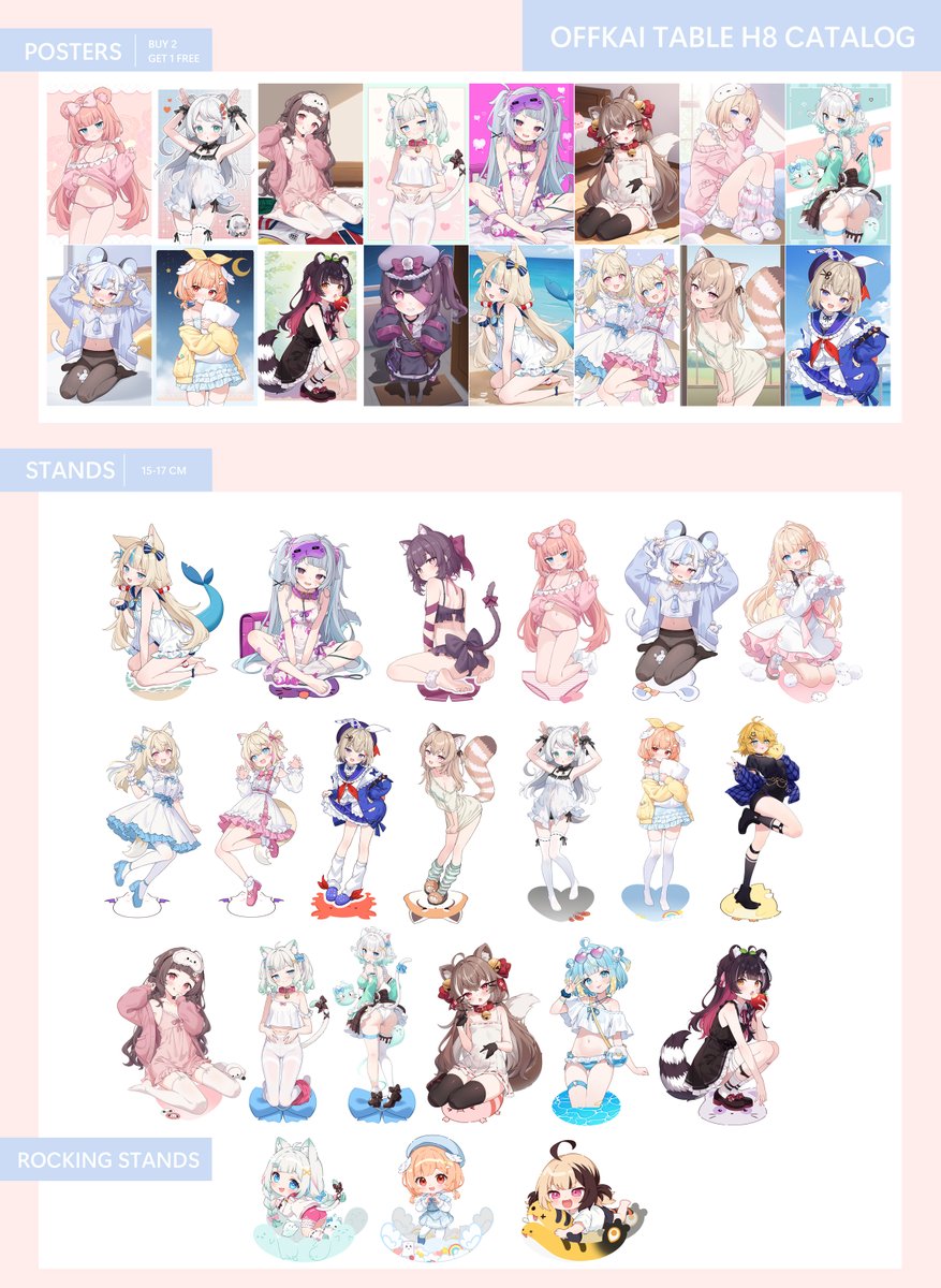 hitsukuya's tweet photo. Offkai catalog!!!!

Mostly just put the new stuff! There's also Hololive, stickers and a few misc. series. I'll have some freebies to give out as well (Dooby &amp; Gigi).

Hope you like it 🙇‍♀️ https://t.co/4U7KPLlCkD