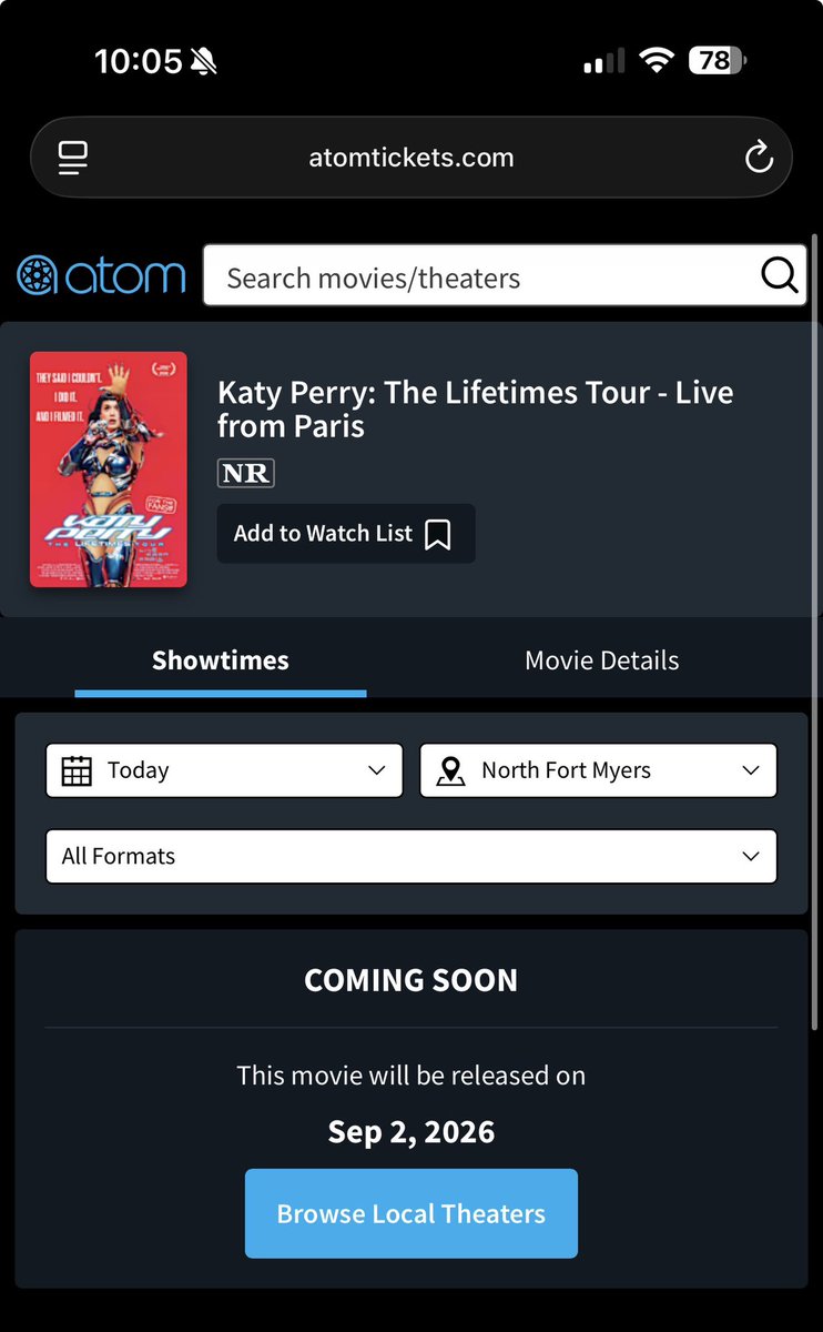 Katycatso's tweet photo. 🚨Atenção Cats🚨 
O filme da the lifetimes tour - Live from Paris pode ser que saia dia 02 de setembro de 2026 https://t.co/E7RvWeO9Q9