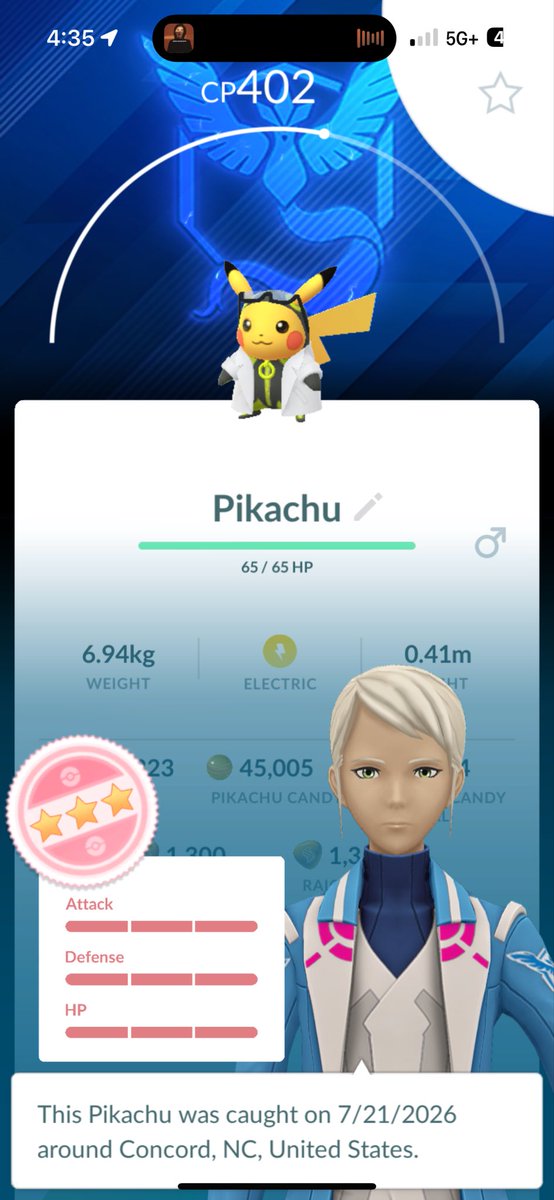 EXGR0UD0N's tweet photo. Got off from work early today so went for a walk to complete the 400KM task to level up and also was able to get the Hundo BG Pika! https://t.co/qROFEyPR60