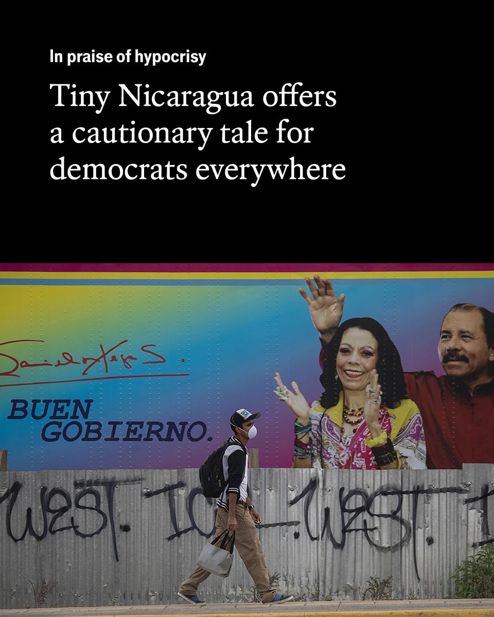 TheEconomist's tweet photo. The world should be worried about the precedent being set in Nicaragua. Even in autocracies, democrats should keep insisting on the most basic of rights: to choose their own rulers: https://t.co/9bIloJPSM3

Photo: Eyevine https://t.co/WNx31OUKDA