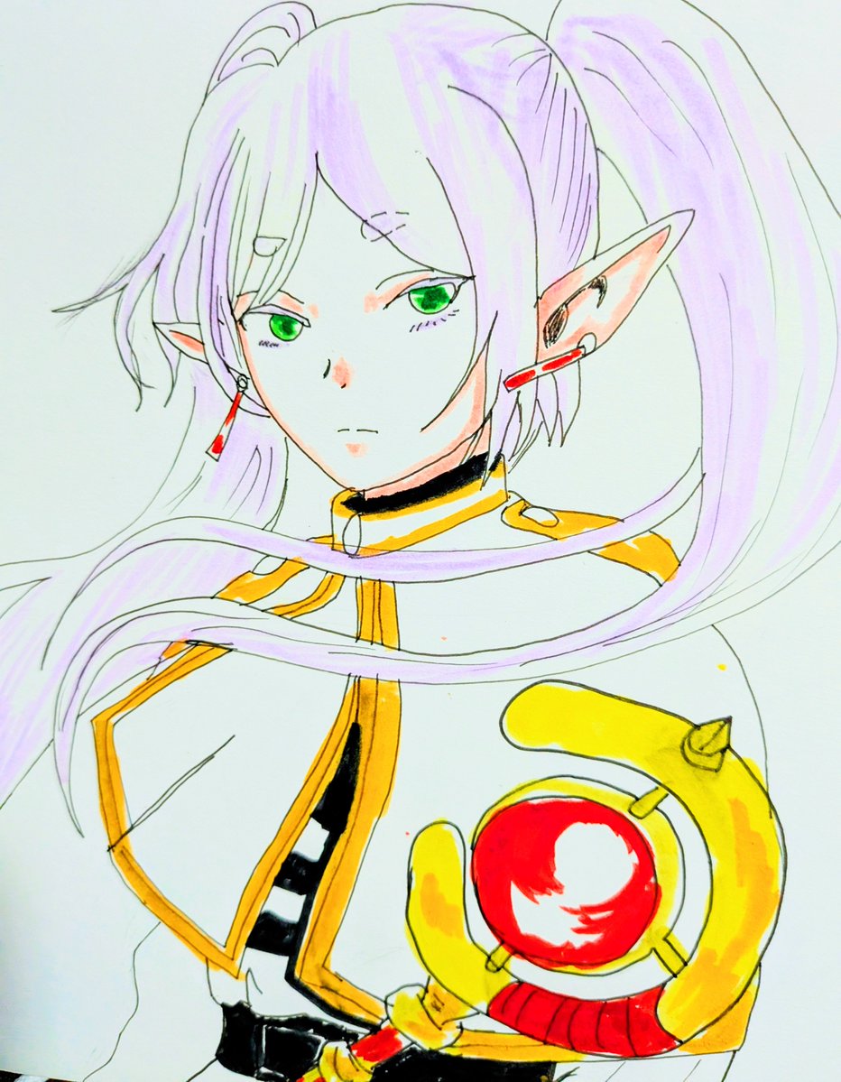 geme_maniac's tweet photo. 見たことないけどフリーレン描いたこれから見る予定(✧д✧)
 #葬送のフリーレン
 #フリーレン
 #絵師様と繋がりたい 
 #絵描きさんフォロバ１００ 
 #絵描き好きな人と繋がりたい https://t.co/bYknBf4yN2