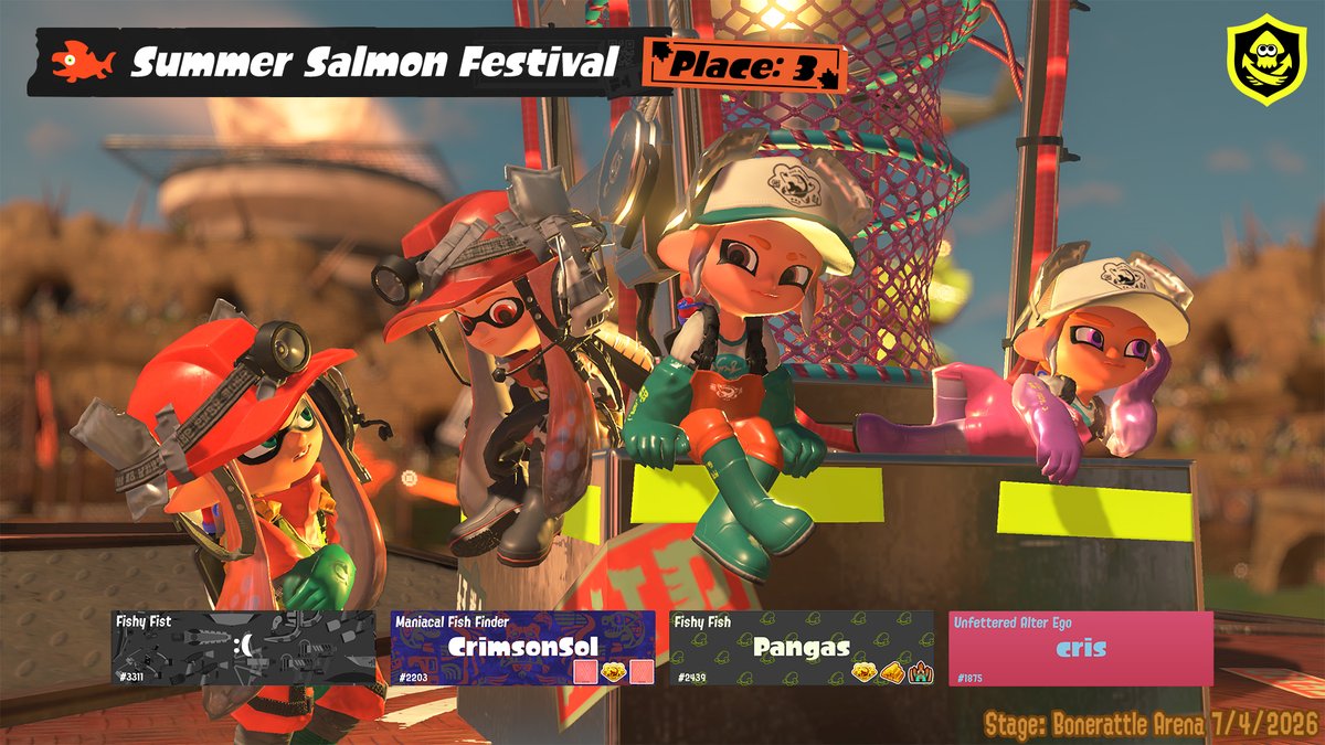 SplatoonNA's tweet photo. Here are the top 3 teams from the Summer Salmon Festival on 7/4 from 11am PT to 1pm PT. 

Additionally, we're bestowing a "Summer BBQ Award" to the teams who splatted the most Grillers during the event.

We hope you'll continue enjoying the Tournament Manager tool. #Splatoon3 https://t.co/RrDTbrOPLu
