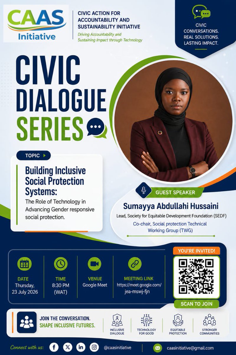 CAAS_Initiative's tweet photo. Join the Conversation!

The CAAS Initiative Civic Dialogue Series invites you to an engaging discussion on:

Building Inclusive Social Protection Systems: The Role of Technology in Advancing Gender-Responsive Social Protection https://t.co/bMeyY3qbfw