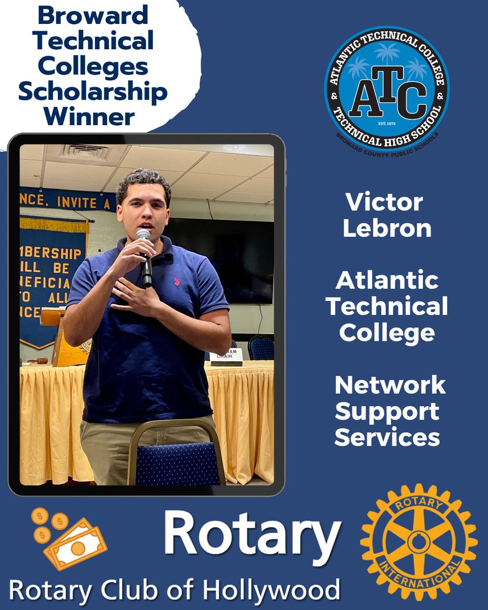 BrwdTechCollege's tweet photo. (1/2)What a wonderful day! Today, the Rotary Club of Hollywood, FL hosted a beautiful luncheon in recognition of students from Broward Technical Colleges who were the winners of the Hollywood Rotary Club BTC Spring Scholarship. Five of the 8 recipients were able to attend… https://t.co/djbIL2c6Q6
