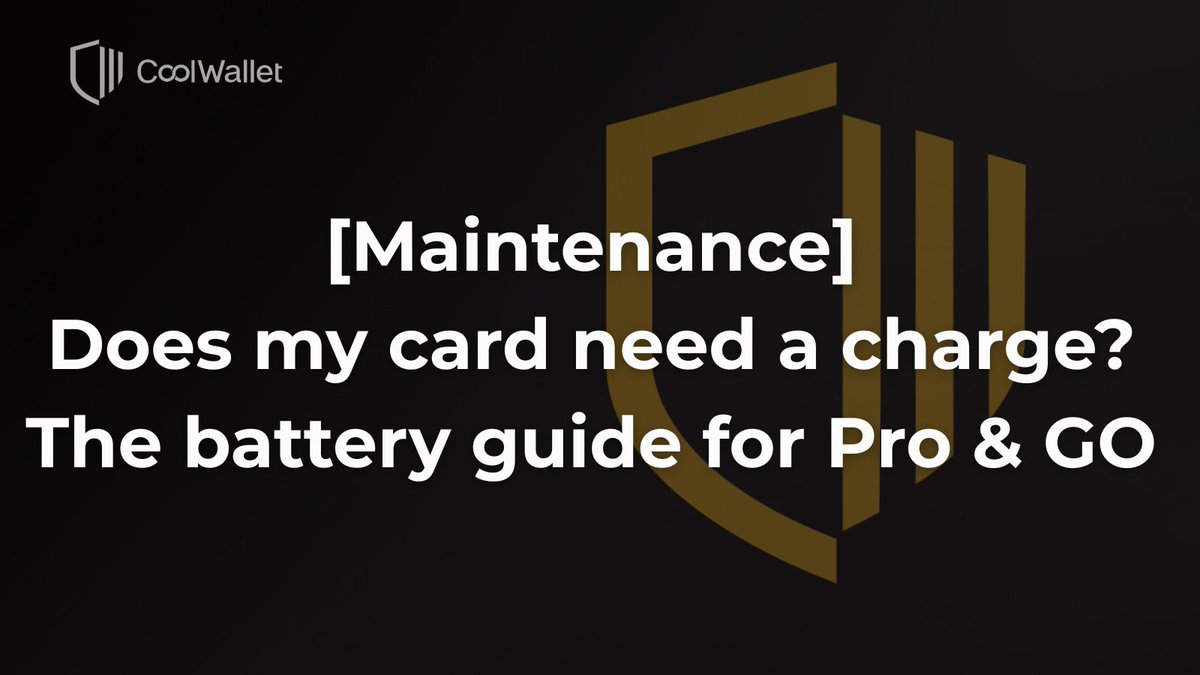 coolwallet's tweet photo. Battery maintenance depends on your CoolWallet model: 

1. CoolWallet Pro features an ultra-thin rechargeable battery that lasts for months; when low, simply place it into its charging cradle via USB to top it up.

 2. CoolWallet GO offers ultimate convenience and never requires charging—it's always ready to go. For Pro users, we recommend checking the battery icon on the top right every few months to ensure a full charge for your next transaction!