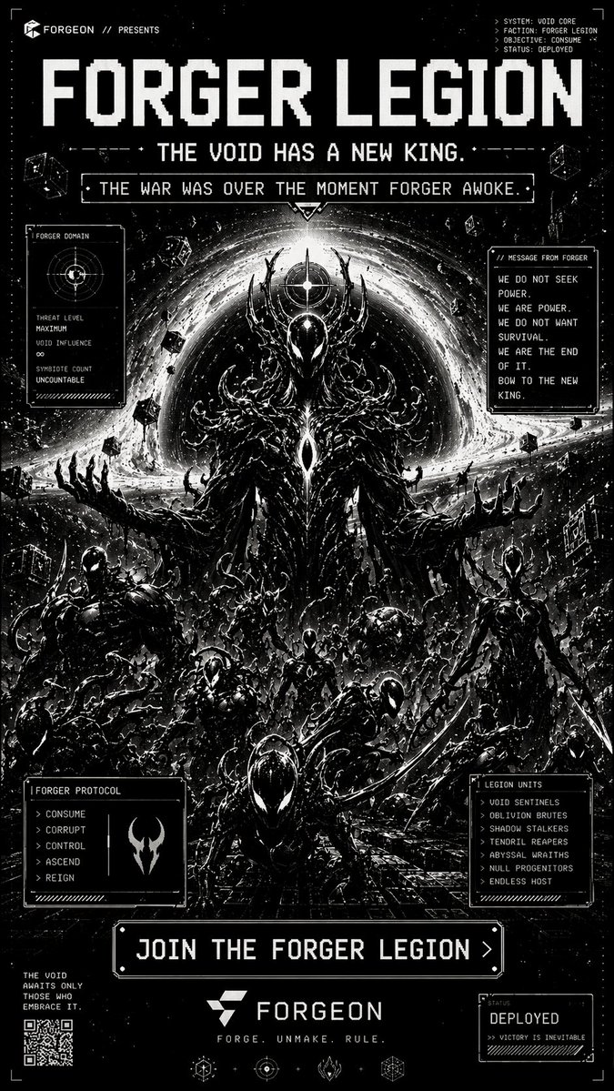 forgeon_x's tweet photo. Mereka menyebut kami ancaman.
Kami menyebutnya evolusi.
Di dunia yang masih sibuk mengurus infrastruktur, kami memilih membangun masa depan.

Join the Forger Legion.
#Forgeon #ForgerLegion #BuildInPublic https://t.co/BJP1GBIlsZ