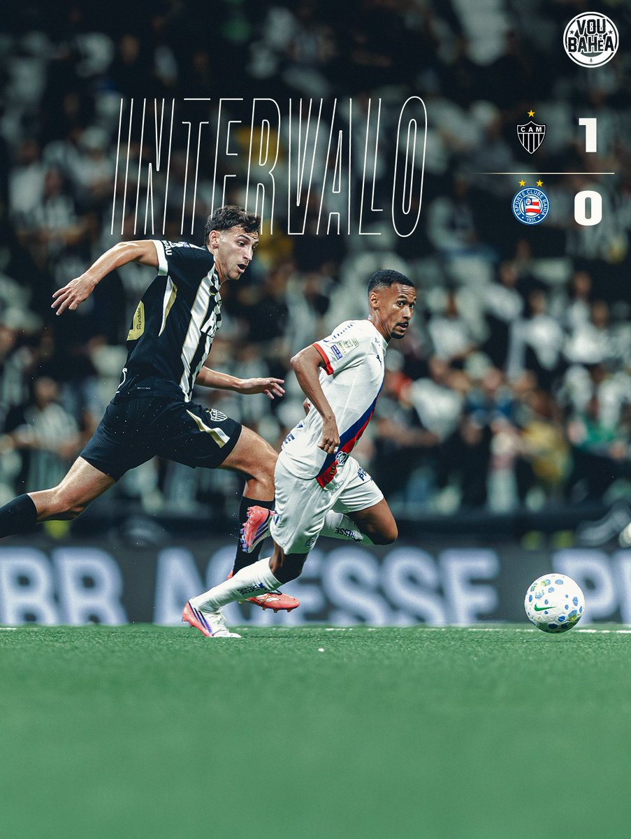 voudebahea's tweet photo. FIM DE PRIMEIRO TEMPO!

 Atlético-MG 1🆚0 Bahia

📸 Pedro Souza / CAM https://t.co/Q4MV0T3O3k