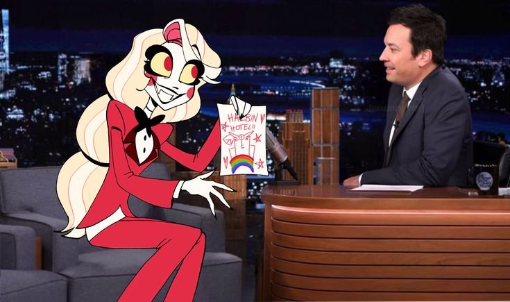 eves_eden_xo's tweet photo. Jimmy Fallon: "So Charlie, tell us about this... 'Hazbin Hotel' project."
Charlie: "I'm so glad you asked, Jimmy! It's a sanctuary where sinners can redeem their souls through love, honesty, and musical numbers!" 🌈✨ https://t.co/ibzOtJY1C7
