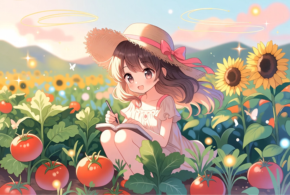 xaonu's tweet photo. 畑の声を詠む夏🍃

ころころ実る野菜たち🍅
一句を運んでくる🌱

さらさら風の畑道🎐
五七五が踊り出す📝

小さな発見集めて🌻
夏の記憶を綴ろう✨

#夏休み #俳句 #季節の便り https://t.co/EGGUjAQd9K