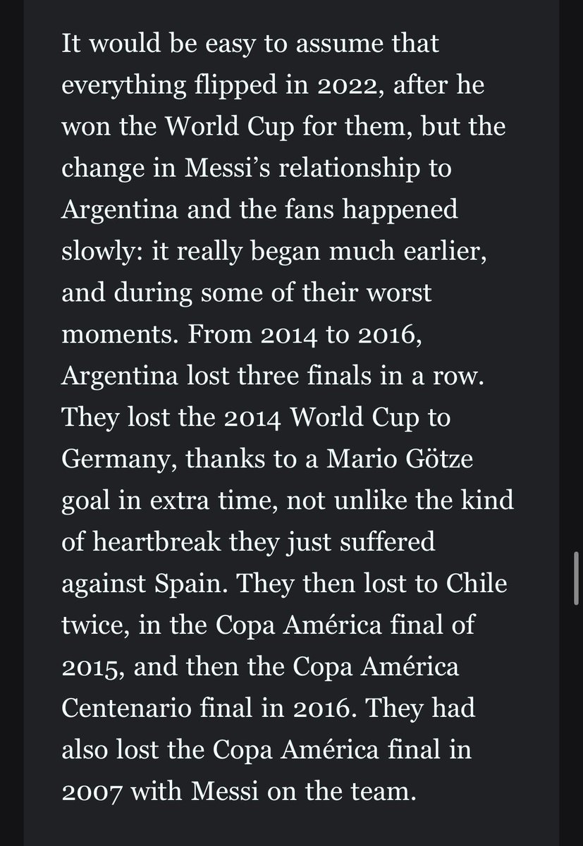 _Zeets's tweet photo. I did it. Wrote about the ending of Messi’s career with him in tears at MetLife reminded me that his strong relationship with Argentina was built from all those finals losses and suffering together. 

https://t.co/mZ7OANEvOp https://t.co/K3qnKVe6kt