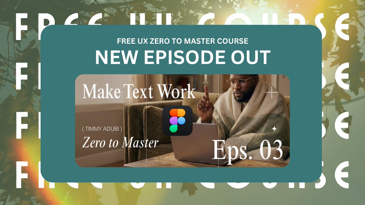 Roycetter's tweet photo. Episode 3 of Zero to Master just dropped 🔥 This one's all about making text WORK. Typography is 90% of UI design, and most people are getting it wrong. Free course, zero excuses. Link https://t.co/QXhycPNXJO👇 #ProductDesign #UXDesign #ZeroToMaster #DesignCourse https://t.co/0Nv9n5yOqk