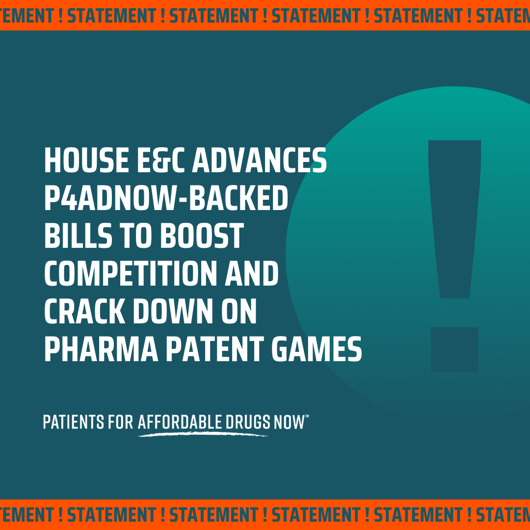 P4ADNOW's tweet photo. Today, the House Energy & Commerce Committee advanced two bipartisan bills supported by P4ADNow that would help lower prescription drug costs and increase competition.

The Biosimilar Red Tape Elimination Act would cut through unnecessary red tape to speed up the entry of lower-cost biosimilar alternatives to the market, while the Stop GAMES Act would crack down on Big Pharma's abuse of citizen petitions used to block competition.

Both bills were included in the Lower Costs, More Transparency Act, which passed the committee unanimously.