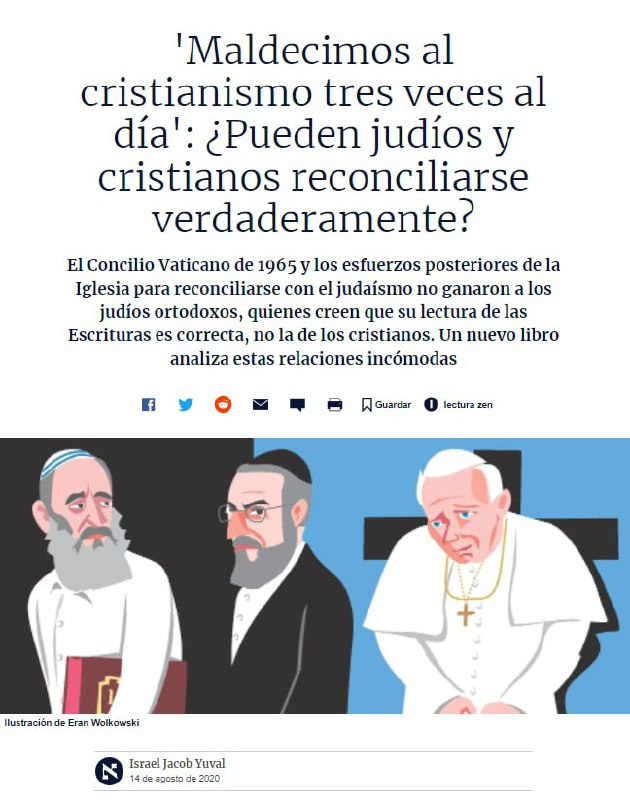 nshispanos's tweet photo. Los judíos maldicen tres veces al día a los cristianos, creen que cristo esta en el infierno y que cuando venga su mesías, este va a borrar de la existencia a los cristianos.  

Los J nos quieren convencer que somos aliados, al parecer en su "religión" no hay ningún problema con mentir.

La historia demuestra que el cristianismo y el judaísmo son dos cosas completamente opuestas y que cada vez que se acercaban, el cristianismo pasaba por sus peores momentos al introducirse la judaización y con esta las demás herejías.