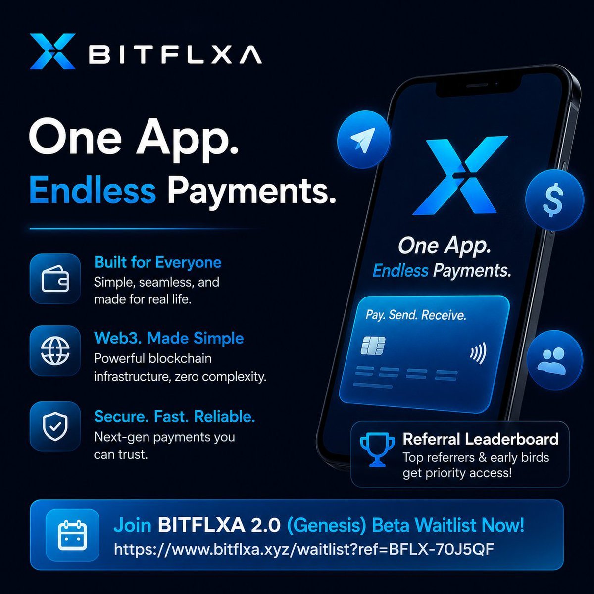 celik555's tweet photo. Web3 wins when it becomes simple enough for everyone to use.

The future of crypto payments is all about speed, security, and ease of use. Excited to see @BITFLXA building toward that future on TON. 🚀

#BITFLXA #TON #TONBlockchain #Web3 #Crypto #CryptoPayments https://t.co/bhDpCnfF0Q