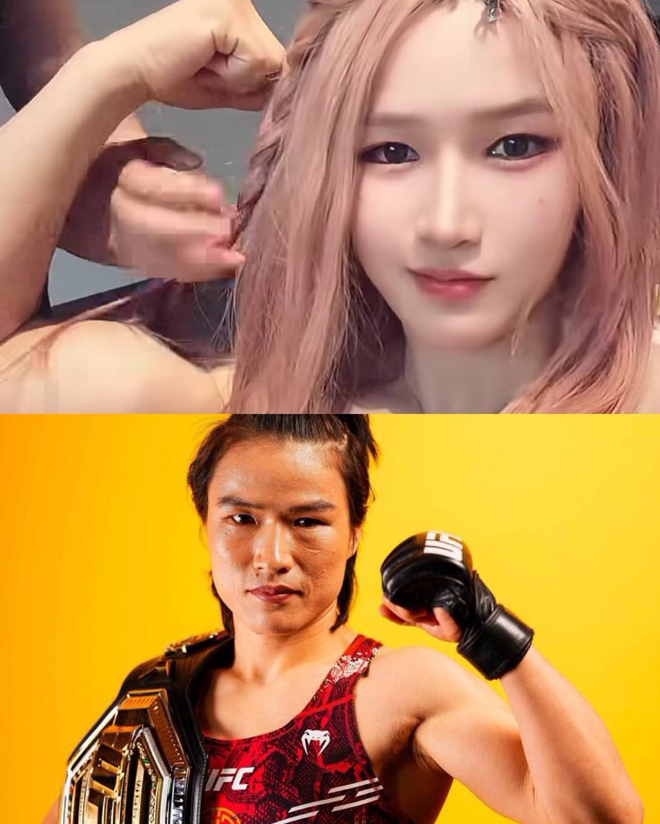 Solo_MMA's tweet photo. Zhang Weili mostrando lo que hace maquillaje, de no ser por el brazo no lo creería 😂 https://t.co/14pQuoQw4W