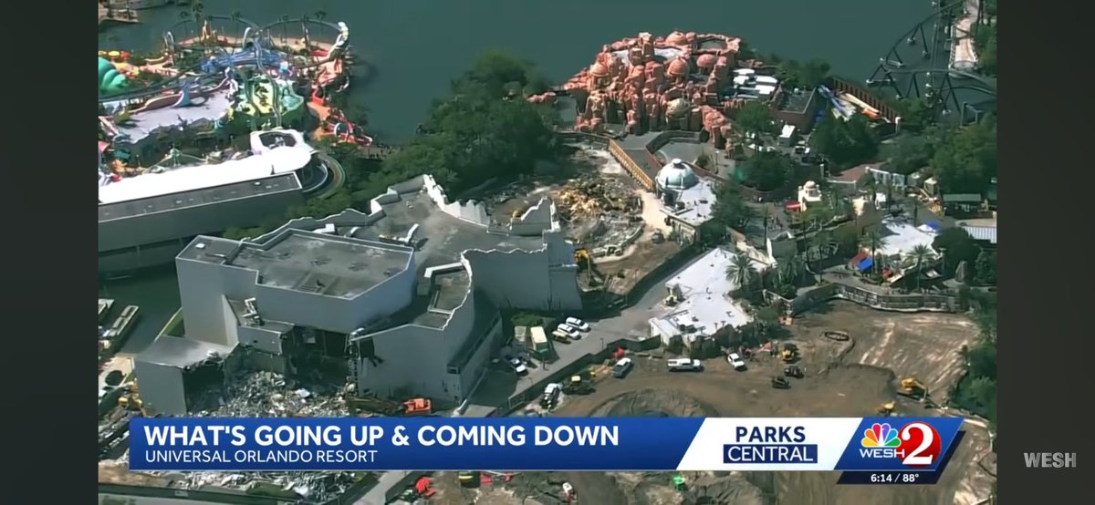 JoshuaEric's tweet photo. From WESH today, water tunnel is gone and more demolition out front! https://t.co/9xPMBLDMbg