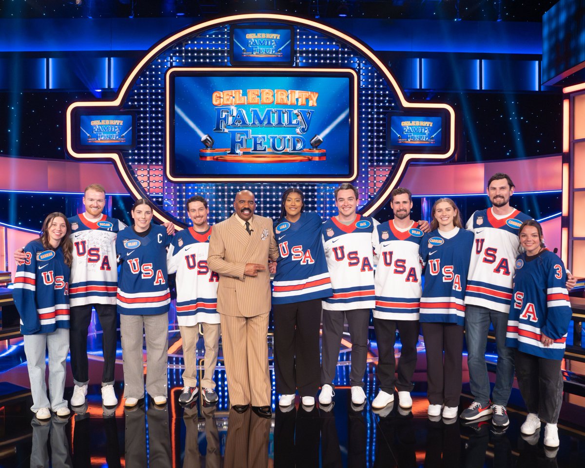 usahockey's tweet photo. Team USA vs. Team USA 🇺🇸

Don’t miss our Olympic and Paralympic gold medalists on Celebrity Family Feud this Thursday, July 23, at 8 p.m. ET on ABC! https://t.co/plZAqm5krg