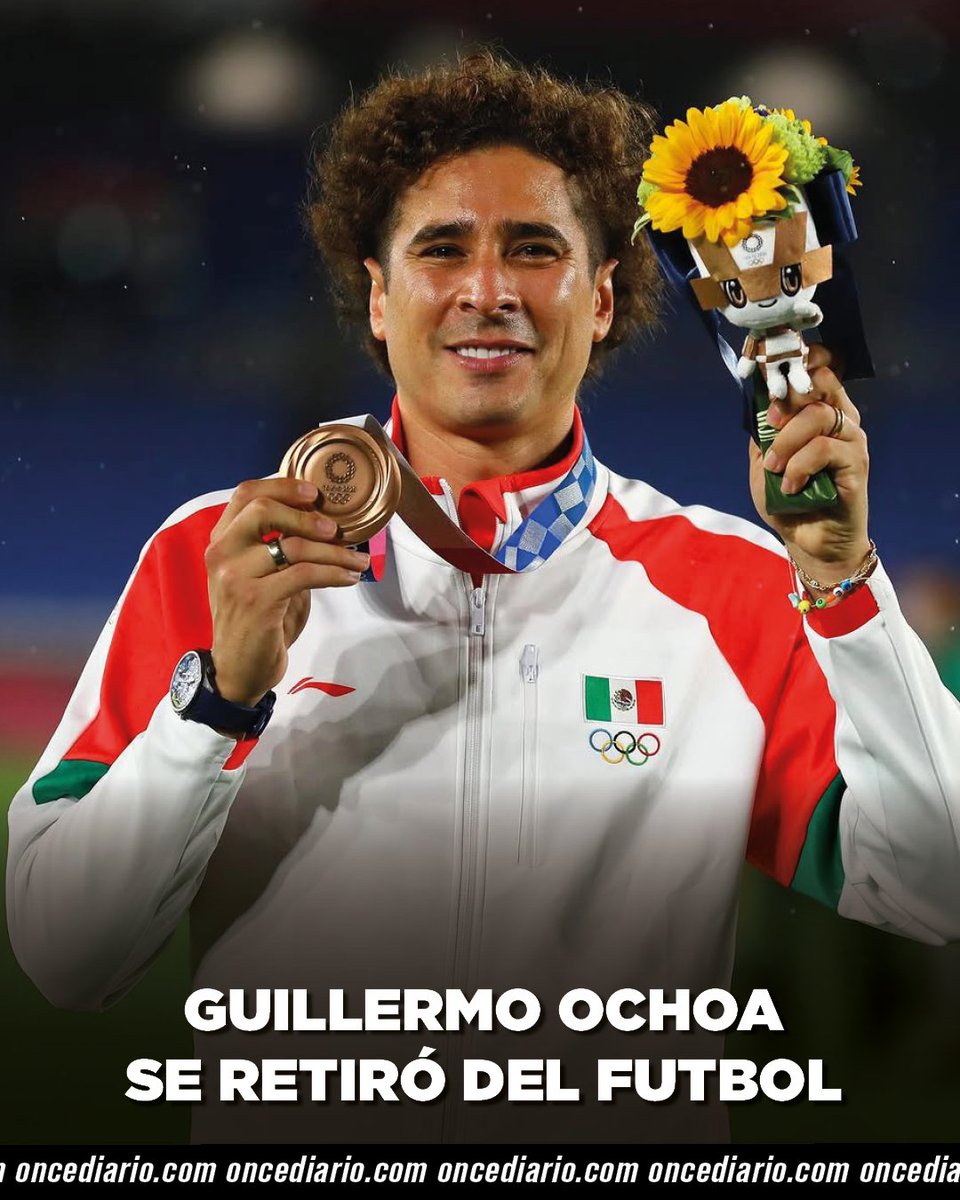 oncediariomx's tweet photo. GUILLERMO OCHOA COLGÓ LOS GUANTES  👋🇲🇽

El portero mexicano se retiró del futbol profesional a los 41 años, tras disputar seis Copas del Mundo.

🧤 El guardameta destacó en clubes como #América, #Ajaccio, #StandardLieja y #Salernitana, además de la histórica actuación con #México en el Mundial de Brasil 2014.

📌 Durante su carrera conquistó 1 Liga MX, 1 Campeón de Campeones, 1 Copa de Bélgica, 1 Concacaf Nations League, 6 Copa Oro y 1 Medalla de Bronce.