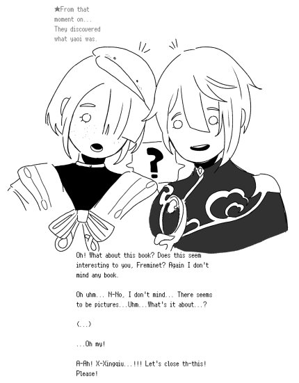 IzzZZzzYYYY's tweet photo. Something about Freminet and Xingqiu bonding over books https://t.co/BpkaIJkQDt