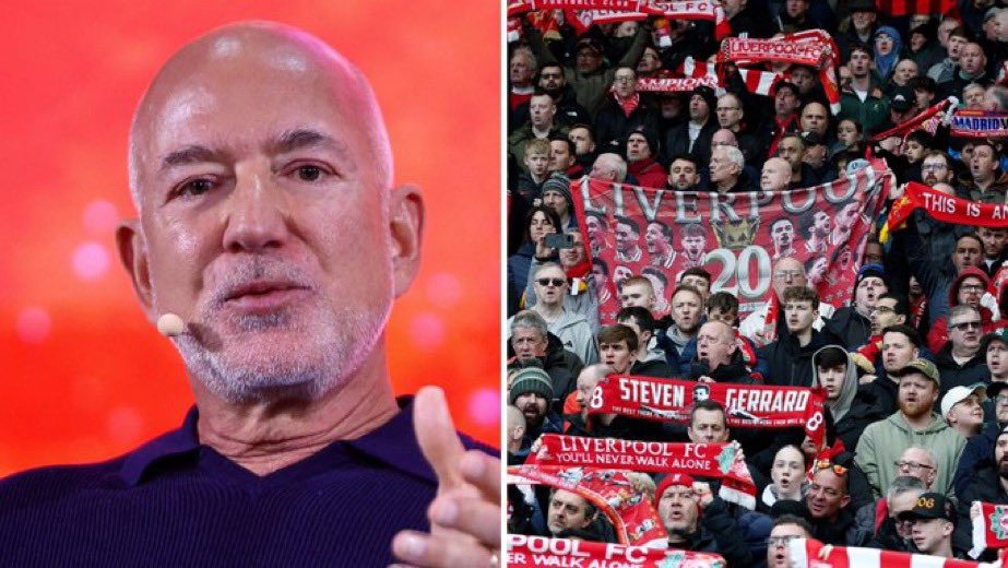 SleeperYNWA's tweet photo. Sky News reports world’s fourth-richest man, Jeff Bezos, has been approached to join a consortium to acquire a minority stake in Liverpool Football Club from owner Fenway Sports Group 😳 

They report it could be up to a 30% stake 💰 https://t.co/5OvU9Suuqr