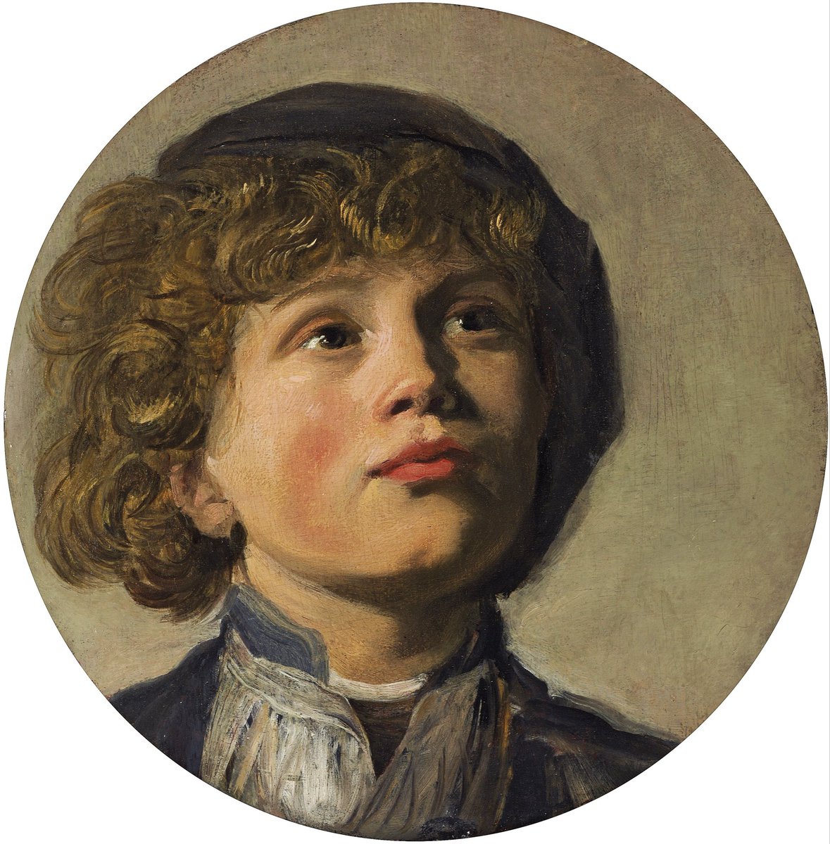 Karacyr_1970's tweet photo. Head Of A Boy In A Beret by Frans Hals, oil on panel, 1640. https://t.co/DtWcdaMuoA