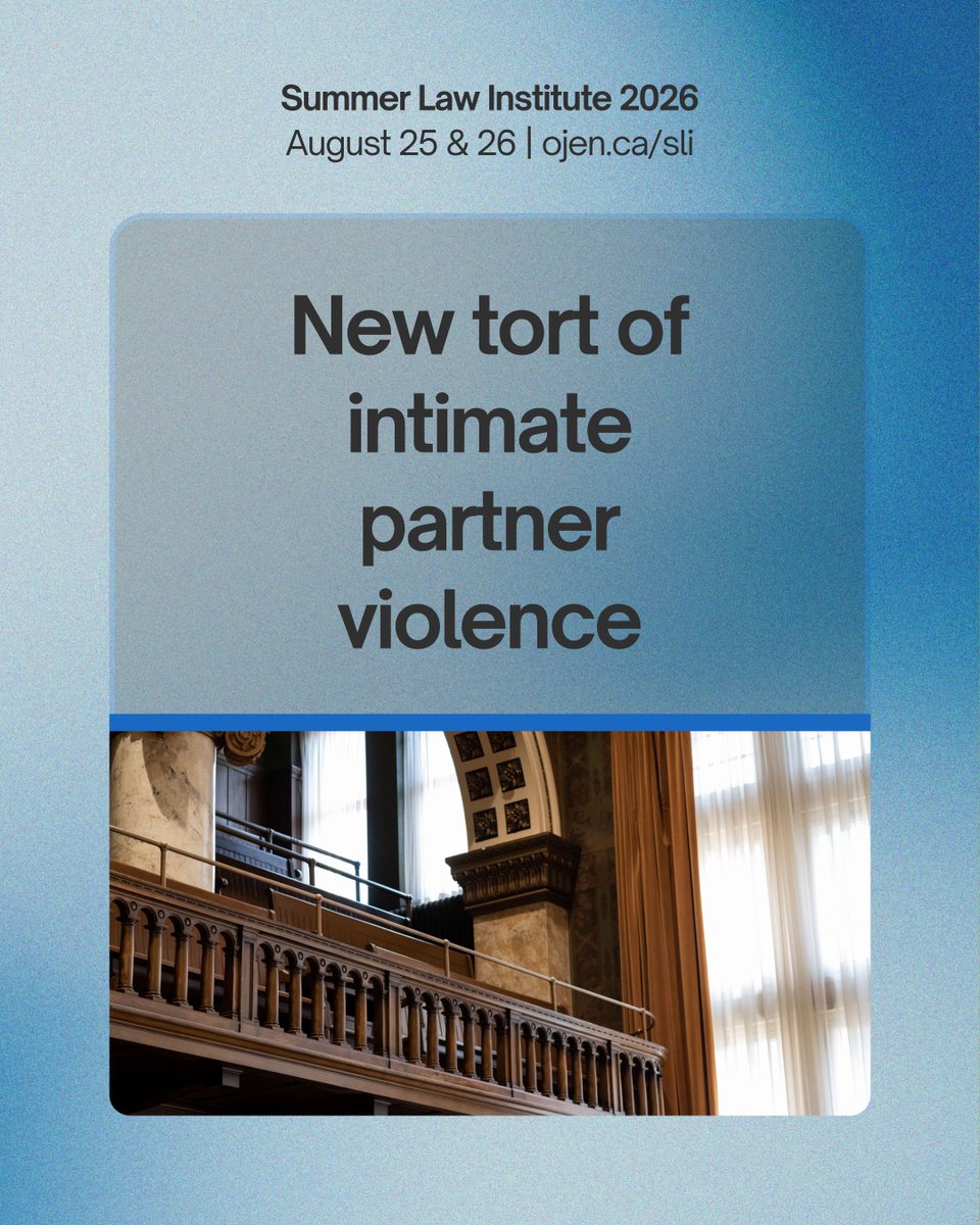 OJEN_ROEJ's tweet photo. In the outcome of the Ahluwalia v. Ahluwalia case, the Supreme Court of Canada recognized a new tort of intimate partner violence. Teachers, learn more about this landmark decision at the Summer Law Institute: https://t.co/TBSlCBkWsb https://t.co/p67WVYX29T