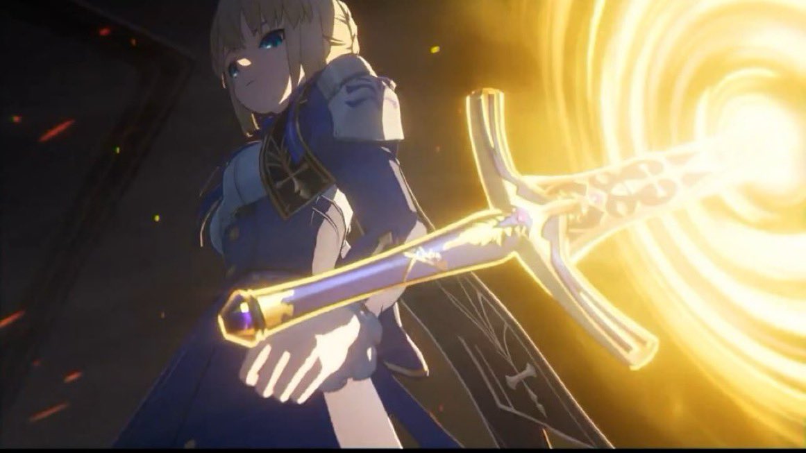 valor_phoenix's tweet photo. @Sejongleaks I’m sorry WHAT !?!? , why tf does Gilgamesh have Caliburn and FUCKING EXCALIBUR , which is well known to NOT be in GOB !?!?, and why is Phainon using Excalibur and NOT saber ?!?!?, wtf is going on here 😭 ?!?!? https://t.co/qOdINVnGql