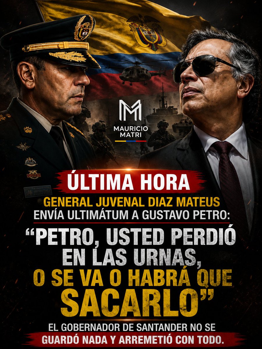 mauriciomatri's tweet photo. General Juvenal Diaz Mateus envió ultimátum a Gustavo Petro. https://t.co/GDZ3AB42Fg